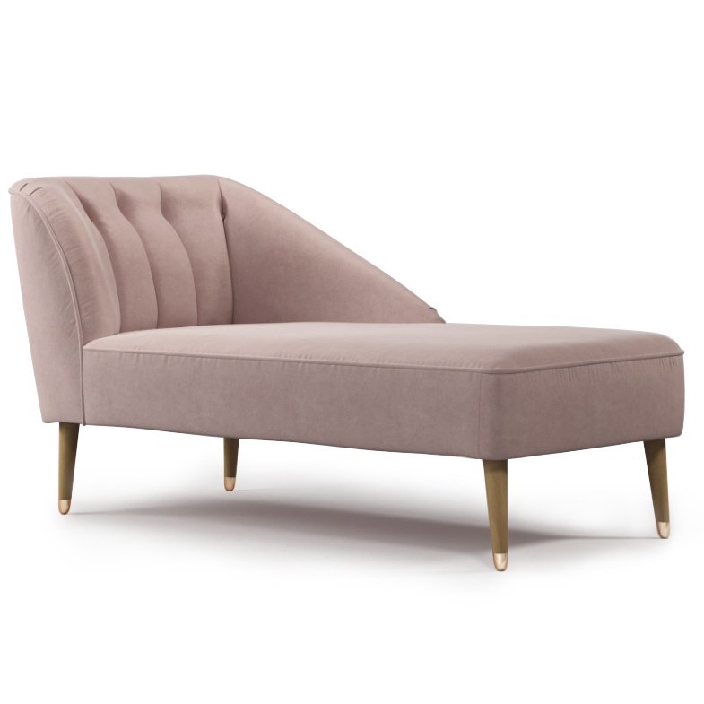 Кушетка Chaise Longue, Pink Cotton Velvet Розовый пастельный в Ульяновске | Loft Concept 