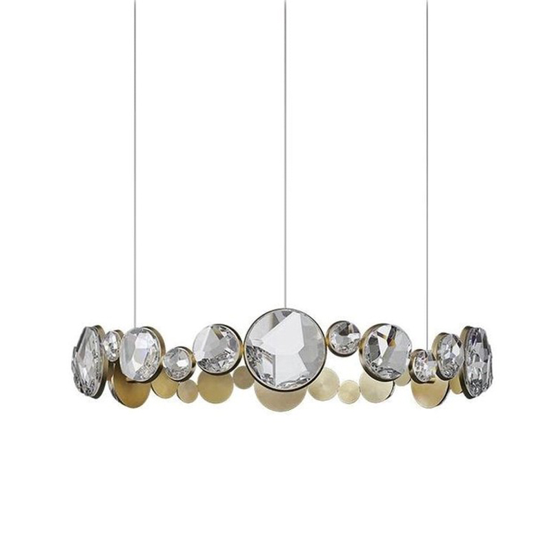 Люстра RING horizontal chandelier with crystals Прозрачный Латунь в Ульяновске | Loft Concept 