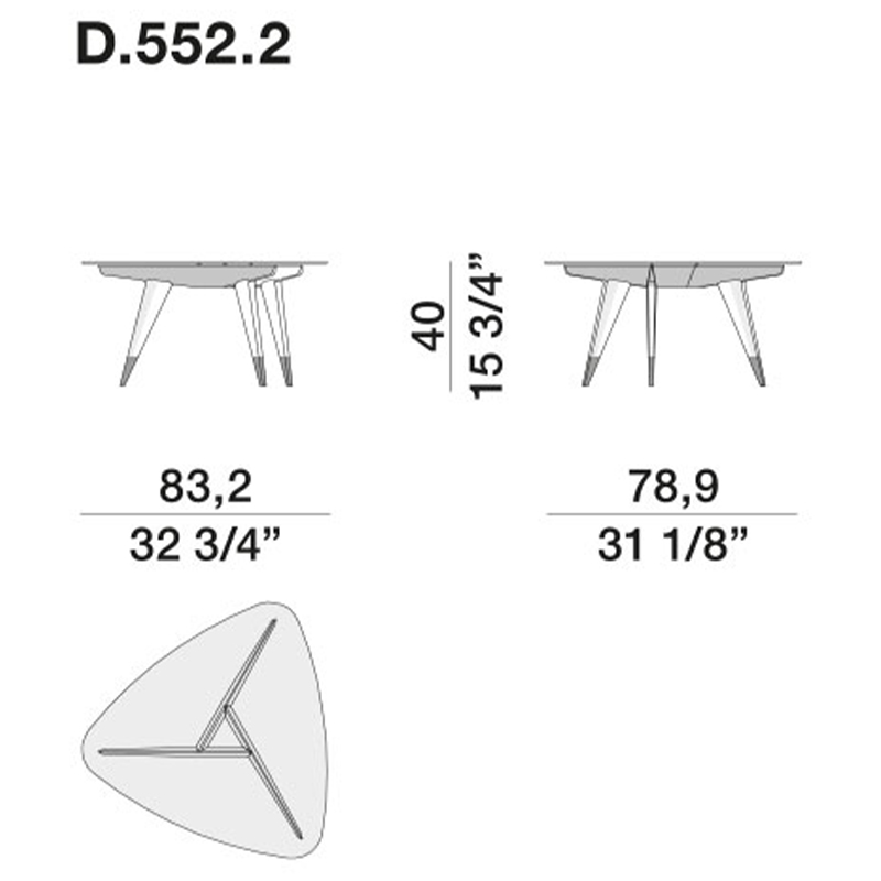 Дизайнерский кофейный стол со стеклянной столешницей Gio Ponti D.552.2 Coffee Table в Ульяновске