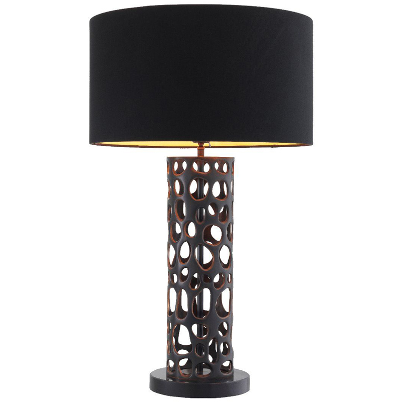 Настольная лампа Eichholtz Table Lamp Dix Bronze Черный Темная бронза Черный Мрамор Nero Золотой в Ульяновске | Loft Concept 