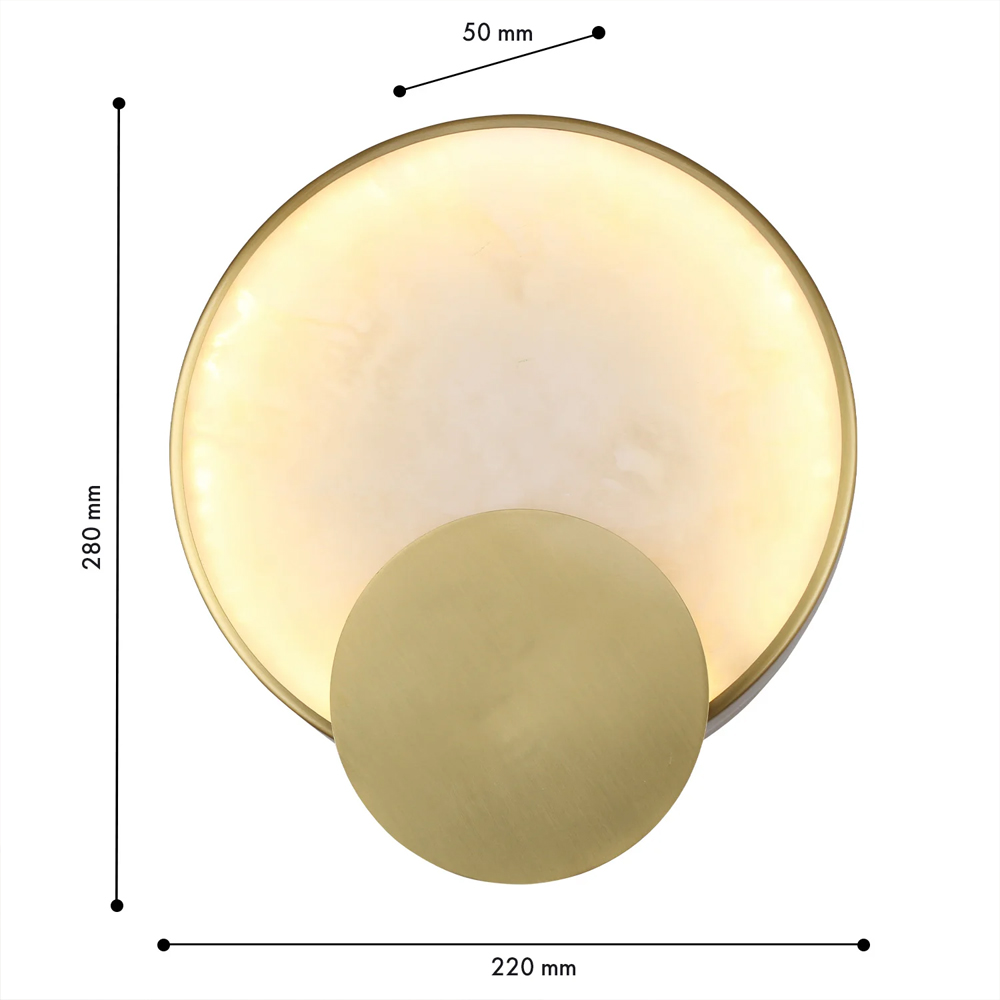 Бра в форме диска из бежевого алебастра Cryptocrystalline Stone в Ульяновске