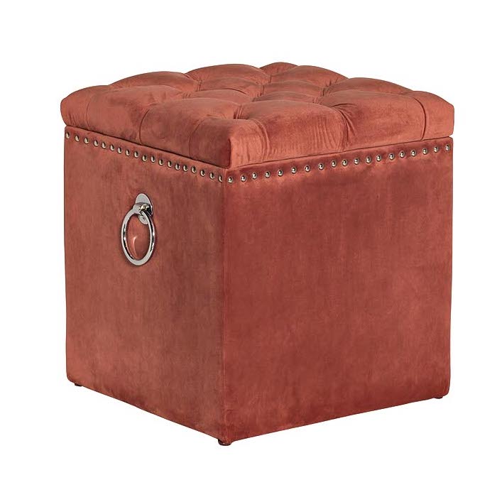 Пуф Terracotta Box Puff Терракотовый Хром в Ульяновске | Loft Concept 