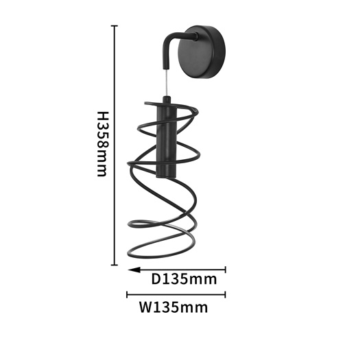 Бра светодиодное из металла со спиральным декоративным элементом черное Metal Spiral в Ульяновске