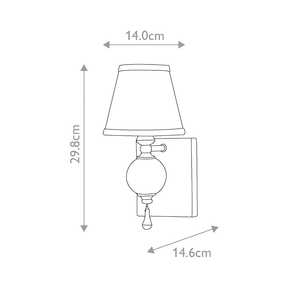 Бра со стеклянным шарообразным декором с пузырьками и бежевым абажуром Feiss в Ульяновске