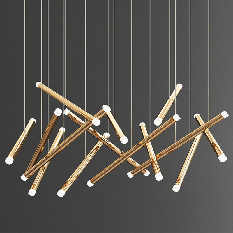 Люстра Dutti D0068 LED Chandelier Modern 14 Глянцевое золото в Ульяновске | Loft Concept 