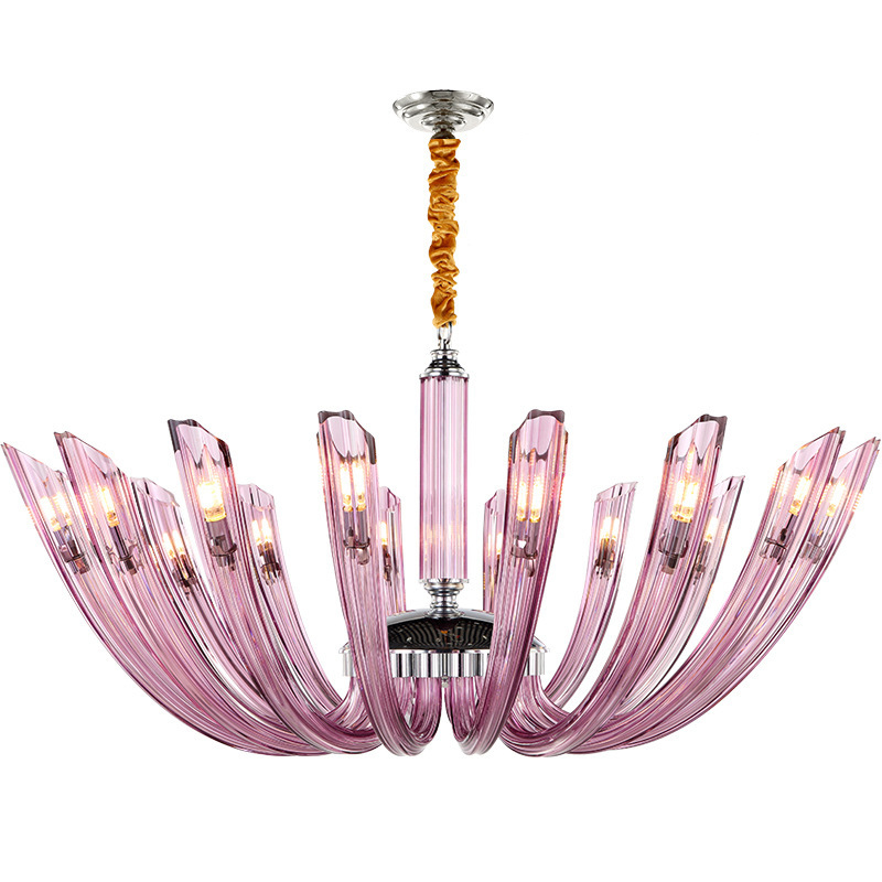 Люстра Pink Rays Chandelier Розовый Хром в Ульяновске | Loft Concept 