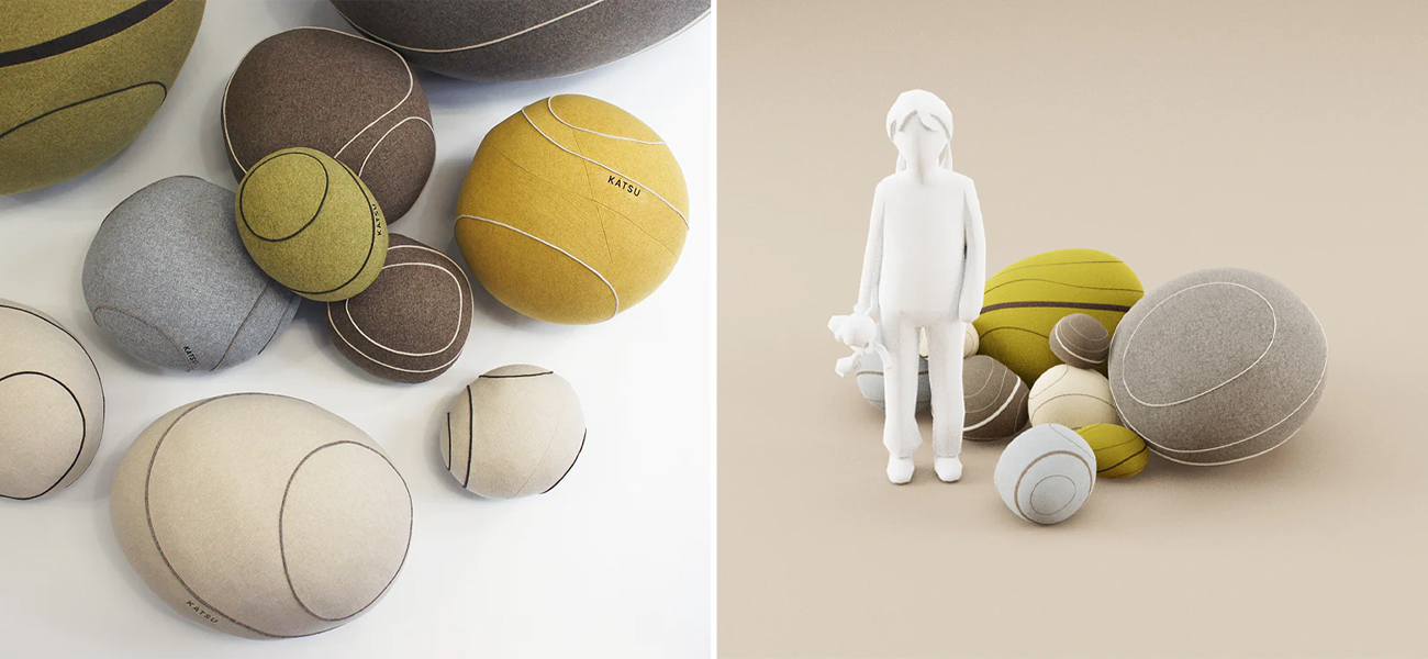 Набор из 9-ти Камней-Пуфов KATSU "KIDSET" для Детей  - фото №1