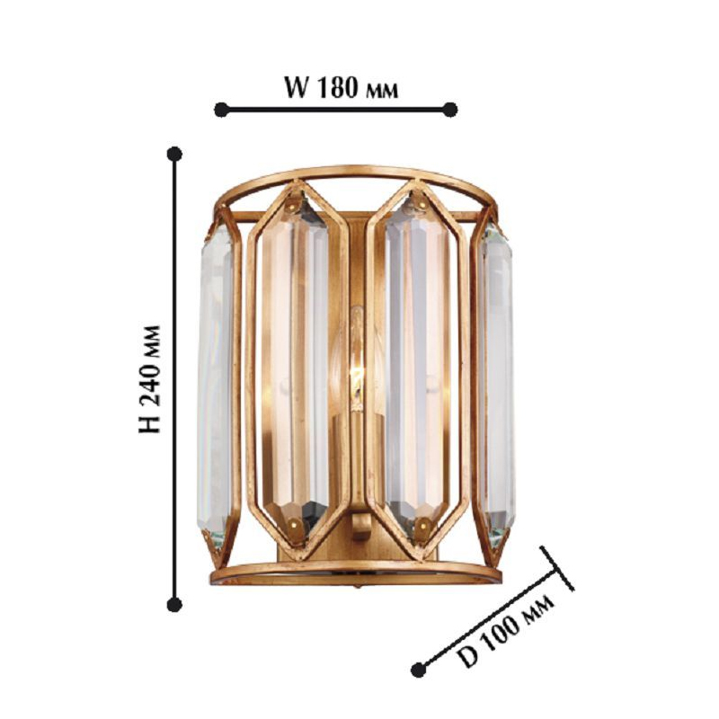 Бра с золотисто-коричневым каркасом CRYSTAL LIGHT в Ульяновске