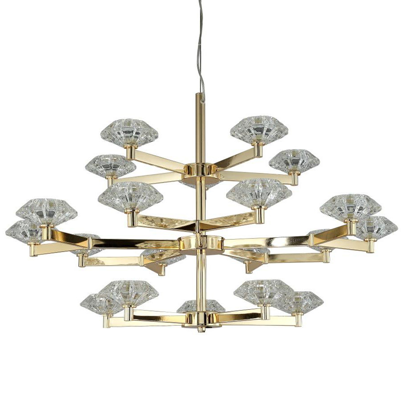 Люстра Yerker Chandelier Gold 20 Глянцевое золото Прозрачный в Ульяновске | Loft Concept 