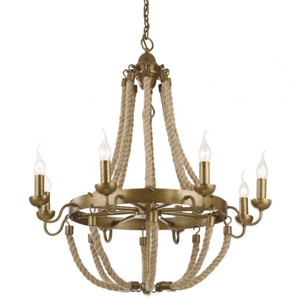 Люстра Rattan Chandelier Metall 8 Loft Rope Light  в Ульяновске | Loft Concept 