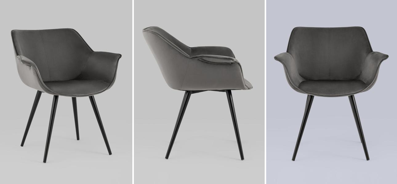 Стул Mason chair Темно-Серый велюр - фото