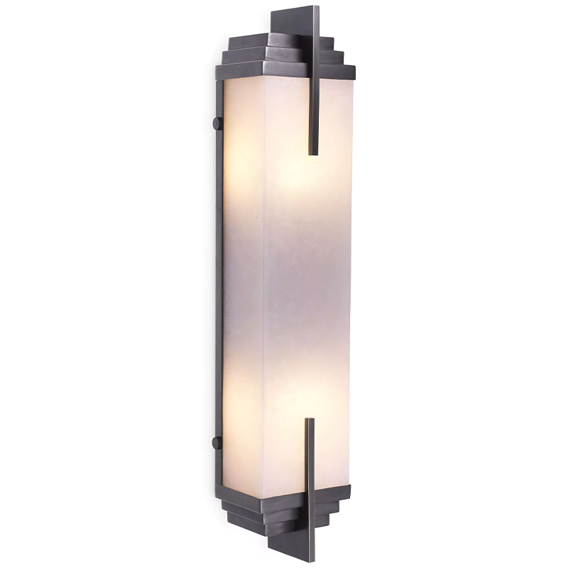 Бра Eichholtz Wall Lamp Harman Bronze Темная бронза Белое матовое стекло в Ульяновске | Loft Concept 