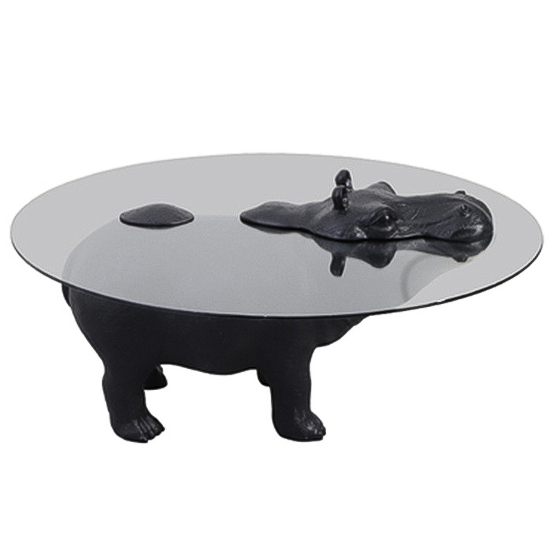 Кофейный Стол Бегемот Hippo Stands Coffee Table Черный Прозрачное Стекло в Ульяновске | Loft Concept 