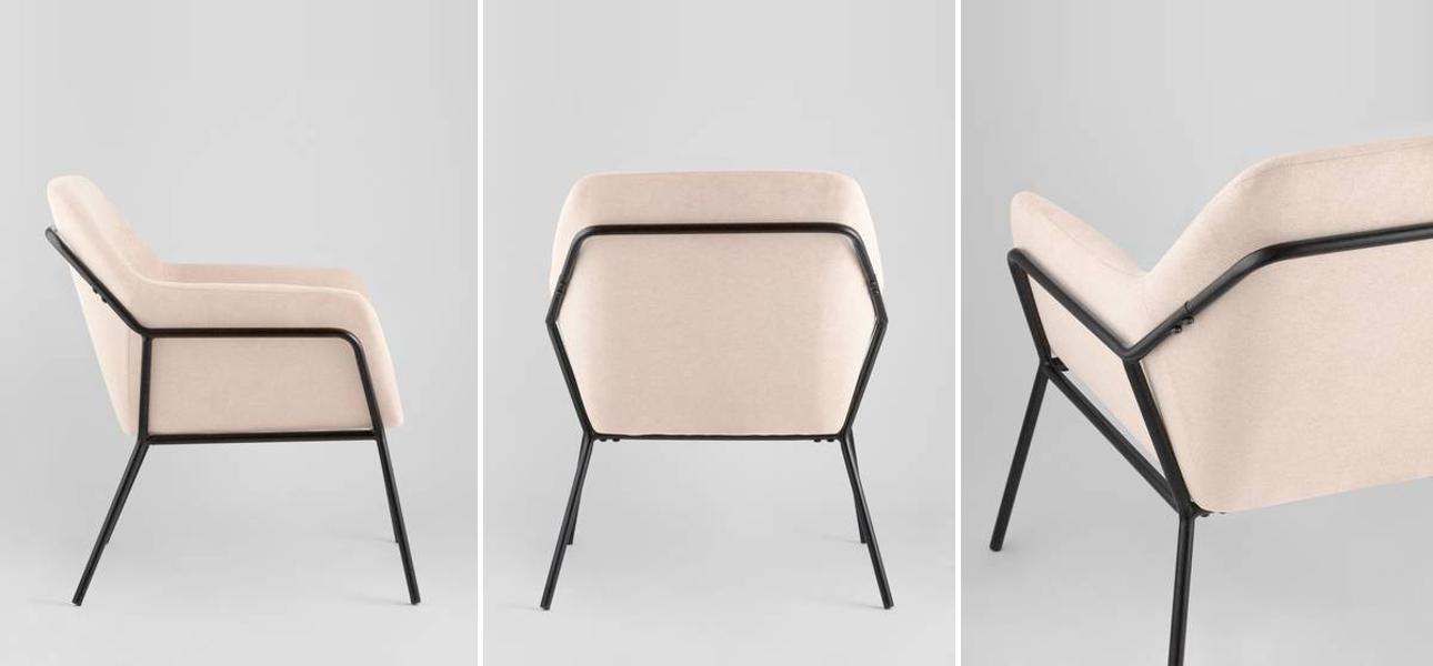 Кресло Branwen цвет светло-розовый - фото