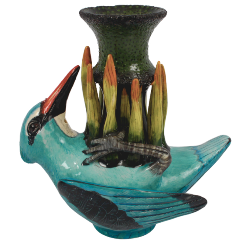 Ваза Голубая Птичка Woodland Kingfisher Vase Синий в Ульяновске | Loft Concept 