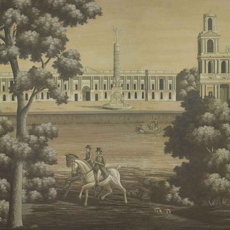 Обои ручная роспись Monuments of Paris Eau Forte on antique scenic Xuan paper Обои ручная роспись Monuments of Paris Eau Forte on antique scenic Xuan paper в Ульяновске | Loft Concept