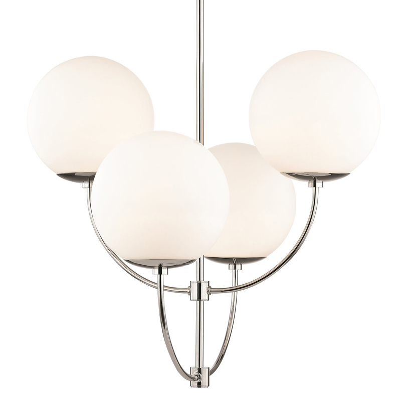 Люстра Breasal White Matte Balls Chandelier Chrome Хром Белое матовое стекло в Ульяновске | Loft Concept 