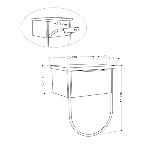 Прикроватная тумба бежево-серого цвета с откидной дверцей NORFOLK NIGHTSTAND LIGHT MOCHA в Ульяновске