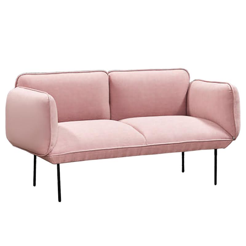 Двухместная Софа Elsa 2 Seater Sofa Розовый велюр Розовый пастельный в Ульяновске | Loft Concept 