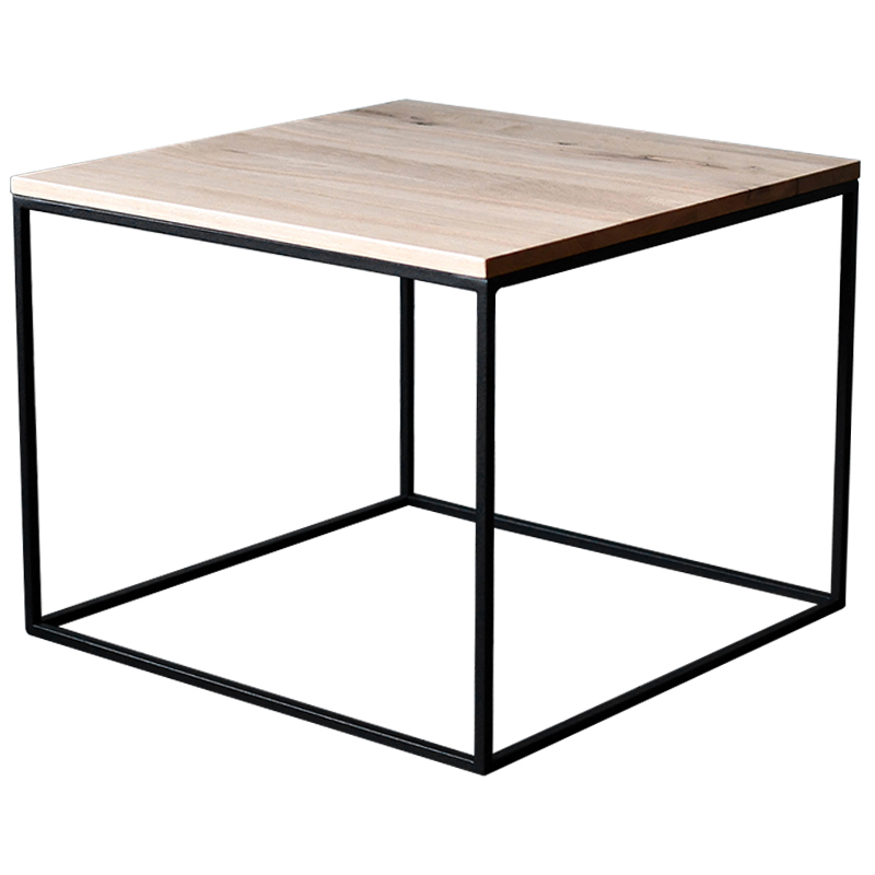 Кофейный стол Clegg Industrial Metal Rust Coffee Table Светлый дуб Черный в Ульяновске | Loft Concept 