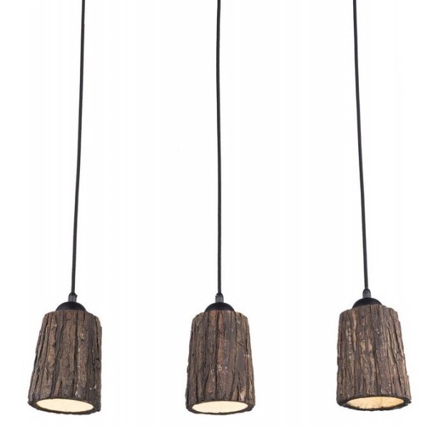 Люстра Wood Log Pendant 3 Коричневый в Ульяновске | Loft Concept 