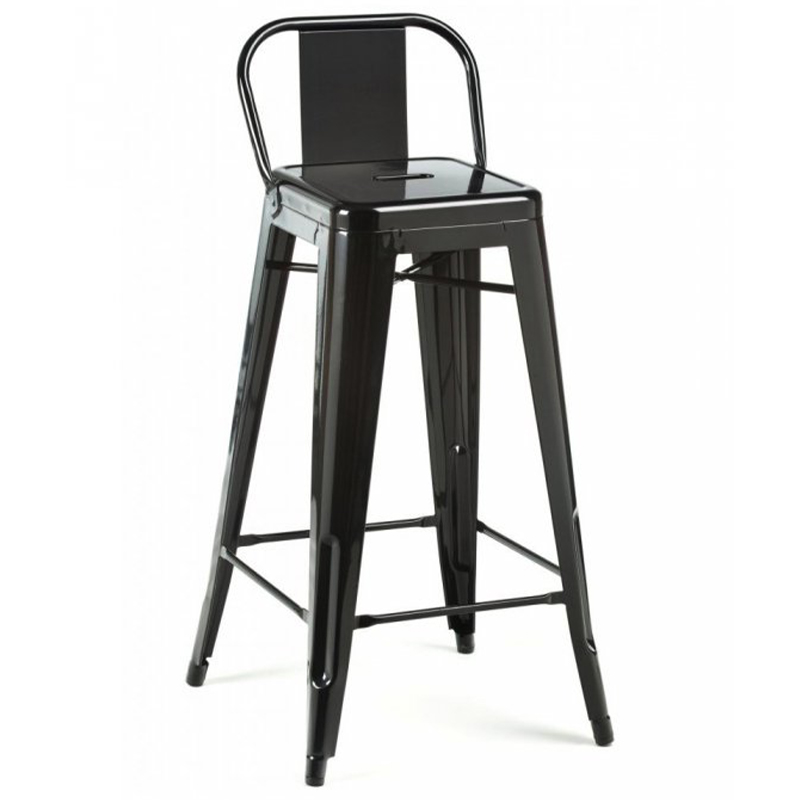 Барный стул Tolix Bar Stool 75 Backed Черный Салатовый Нержавеющая сталь Красный Оранжевый Зеленый Белый Голубой Желтый в Ульяновске | Loft Concept 