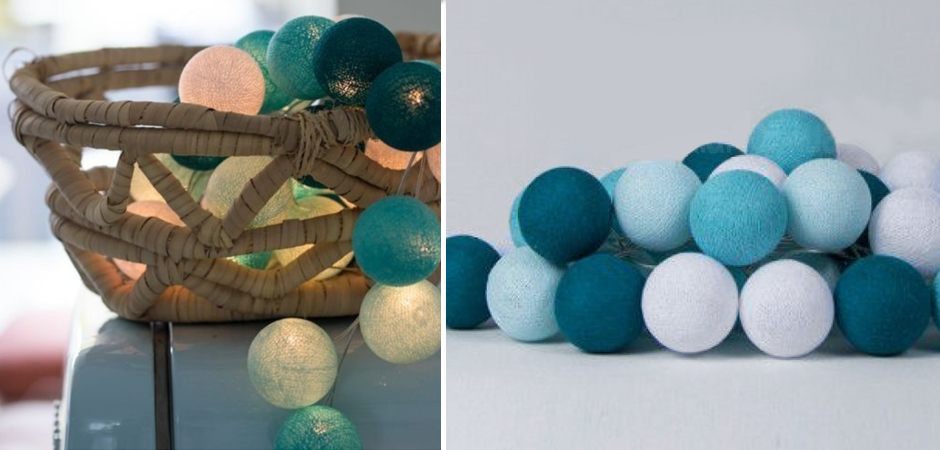 Гирлянда хлопковые фонарики Сotton Ball Aqua - Loft-Concept в Ульяновске