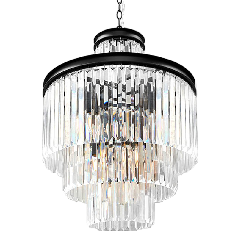 Люстра RH Odeon Chandelier Four Black 50 Прозрачное Стекло Черный в Ульяновске | Loft Concept 