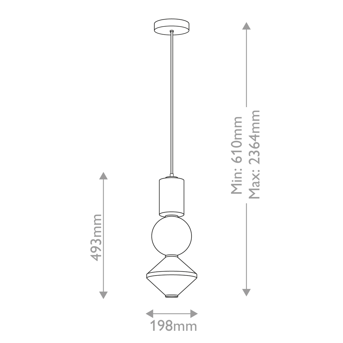 Подвесной светильник белого цвета с тремя геометрическими плафонами Alora Mood в Ульяновске