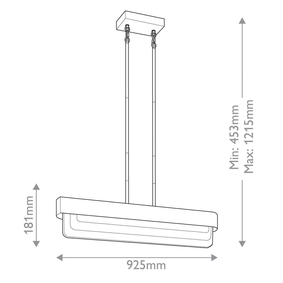 Люстра подвесная прямоугольная цвета латунь Kichler в Ульяновске