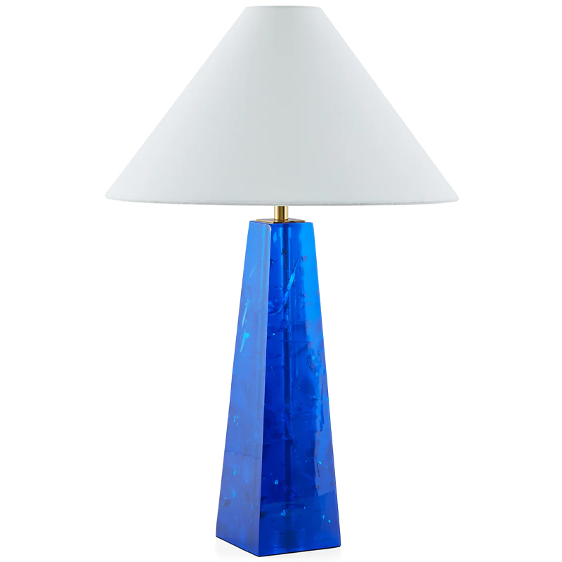 Настольная лампа Jonathan Adler Prisma Table Lamp Blue Белый Синий Латунь в Ульяновске | Loft Concept 