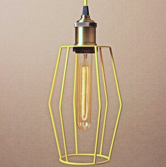 Подвесной светильник Wire Cage Pendant Spauk Yellow Желтый в Ульяновске | Loft Concept 