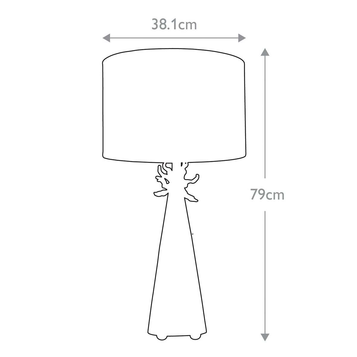 Настольная лампа с декоративным элементом золотого цвета и цилиндрическим абажуром из папье-маше светлого оттенка Flambeau в Ульяновске
