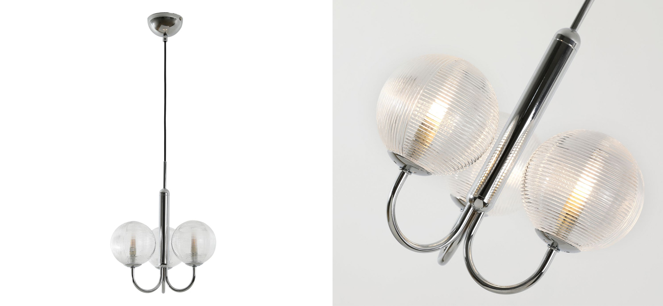 Современная люстра Perforated Glass 3 лампы Хром - фото №1