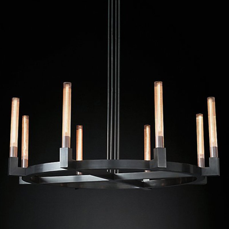 Люстра RH CANELLE Round Chandelier 8 Modern Black Черный в Ульяновске | Loft Concept 