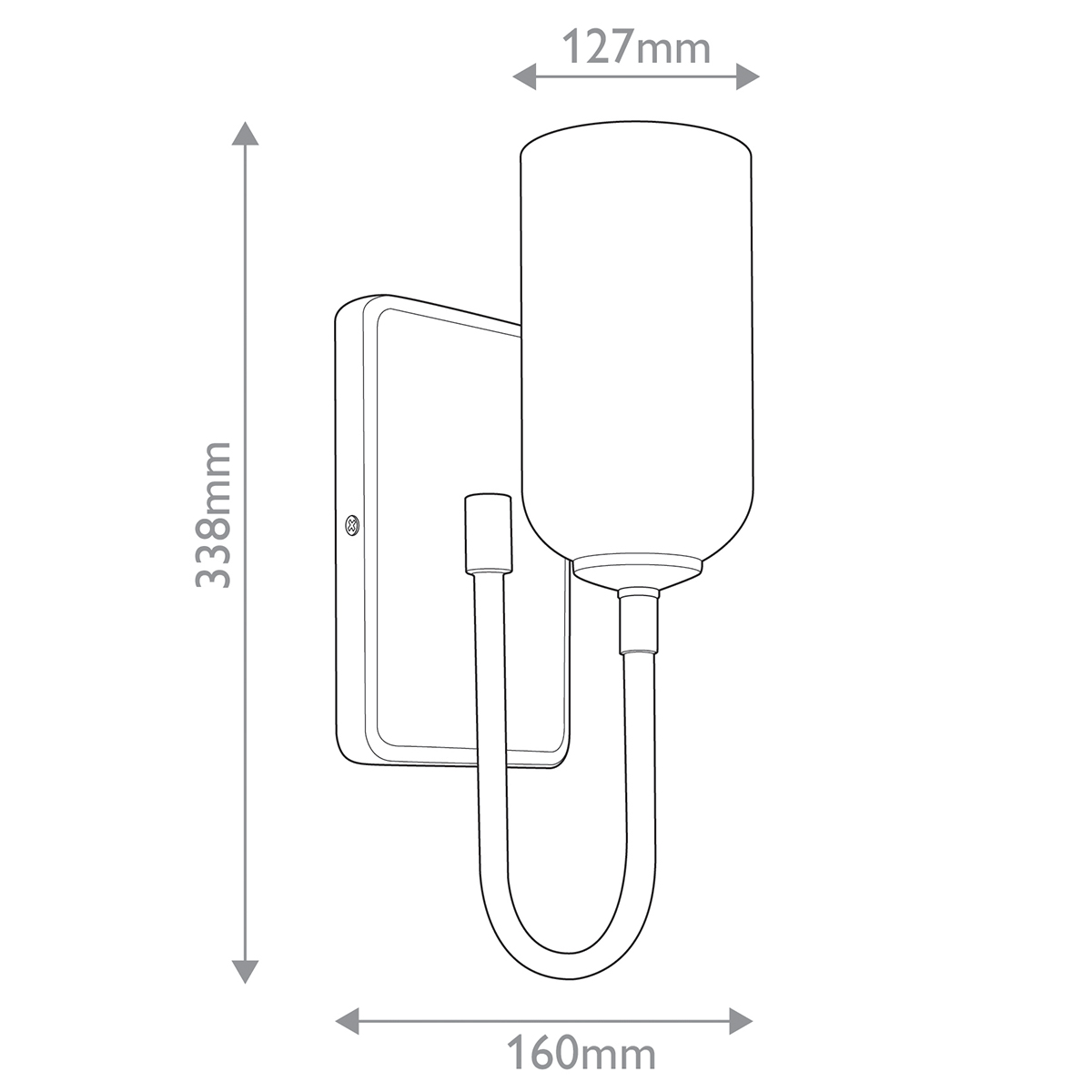  Бра с прямоугольным черным основанием и белым матовым цилиндрическим плафоном Kichler в Ульяновске
