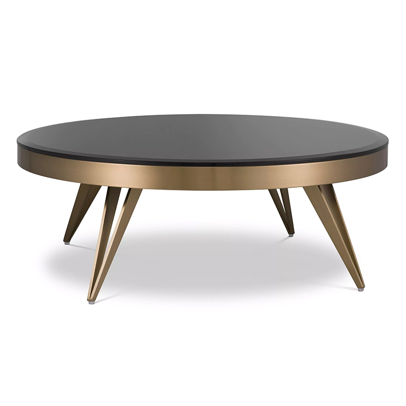 Кофейный стол Eichholtz Coffee Table Rocco Латунь Черный в Ульяновске | Loft Concept 