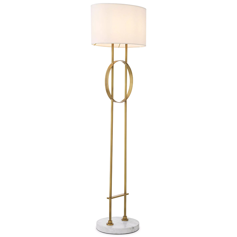 Торшер Eichholtz Floor Lamp Kaiser Латунь Белый Мрамор Bianco Белый в Ульяновске | Loft Concept 