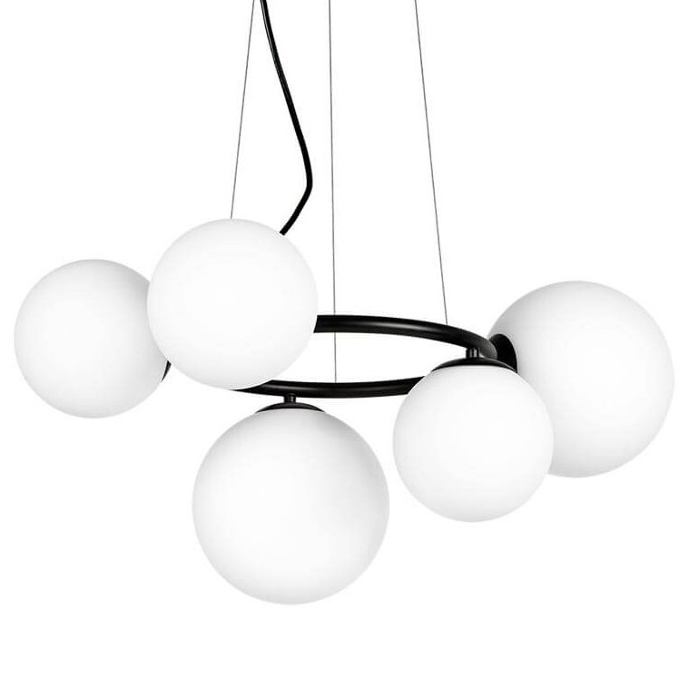 Люстра Bubbles on Ring Chandelier Black Белый Черный в Ульяновске | Loft Concept 