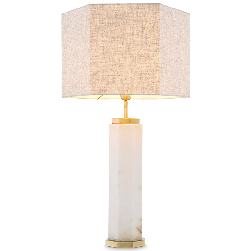 Настольная лампа Eichholtz Table Lamp Newman Alabaster Латунь Серый Белый в Ульяновске | Loft Concept 