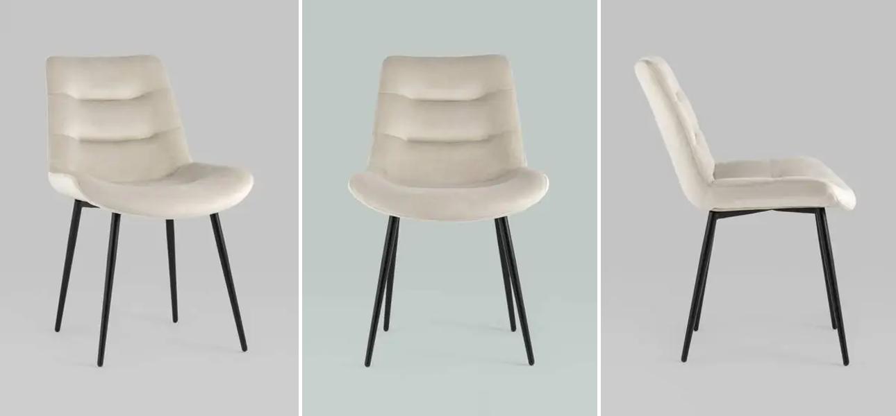 Стул Austin Chair Молочный Веелюр - фото