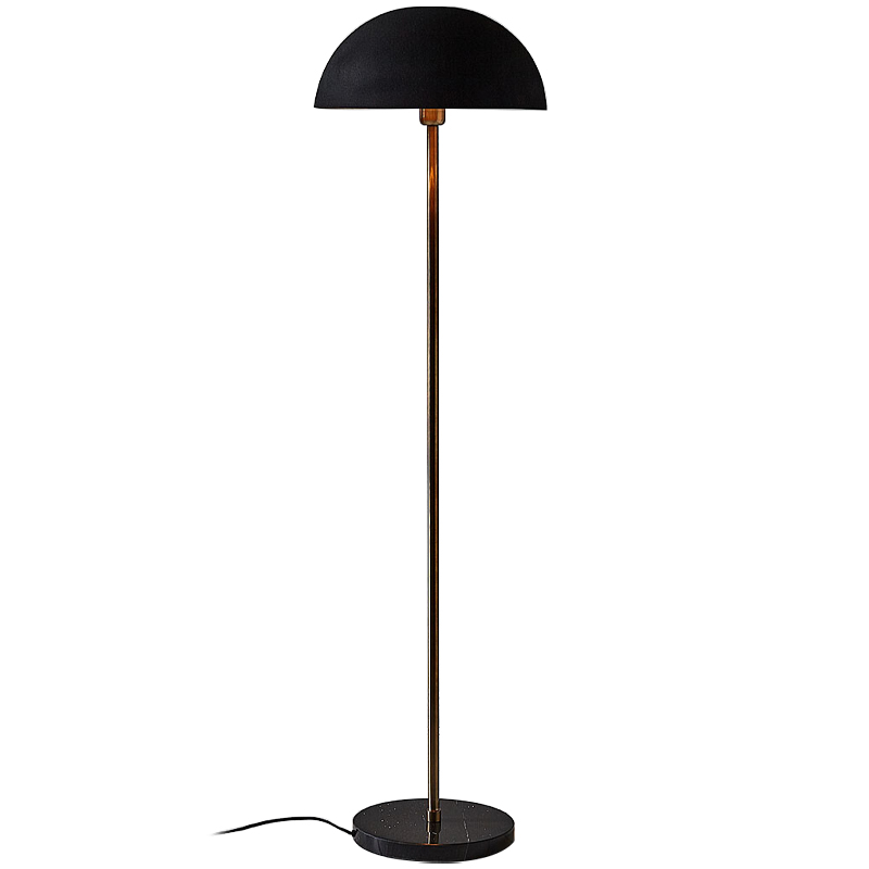 Торшер Riverside Floor Lamp Black Черный Черный Мрамор Nero Латунь в Ульяновске | Loft Concept 