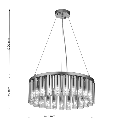 Люстра со стеклянными цилиндрическими плафонами Luminous Cylinders Amber Round в Ульяновске