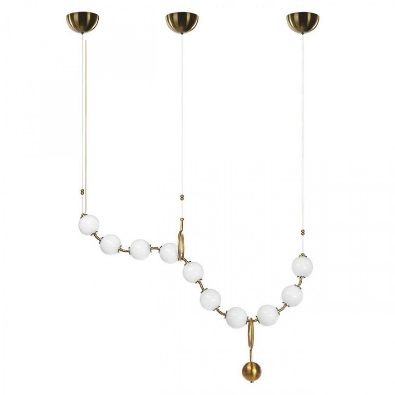 Светодиодный Белые Бусы Larose Guyon COCO CHANDELIER modular 120 см Бронза Белый в Ульяновске | Loft Concept 