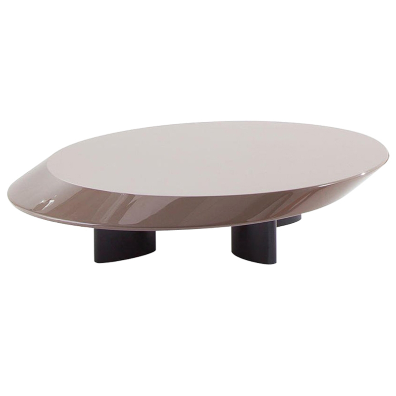 Кофейный стол Ellipse Grey Glossy Coffee Table Серый Черный в Ульяновске | Loft Concept 