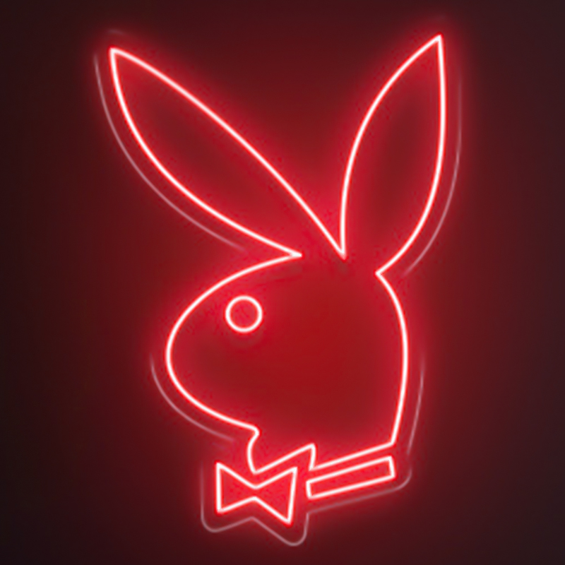 Неоновая настенная лампа Playboy Bunny Neon Wall Lamp Розовый Красный Синий Белый Зеленый Фиолетовый в Ульяновске | Loft Concept 