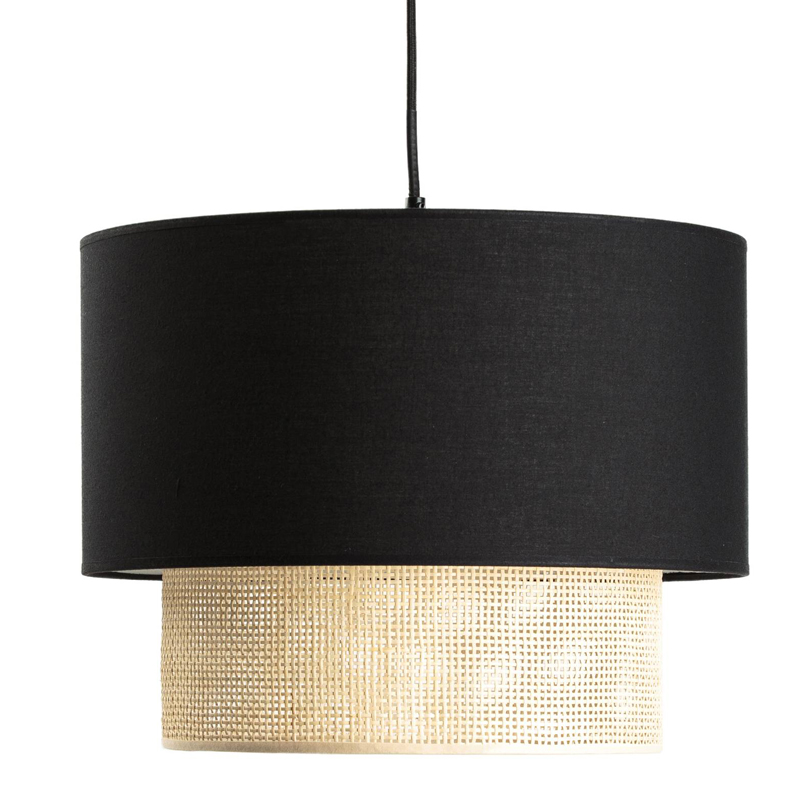 Подвесной светильник Ottar Wicker Black lampshade Бежевый Черный в Ульяновске | Loft Concept 