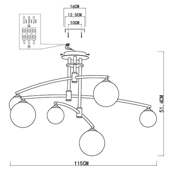 Люстра Glendon Chandelier 6 Balls в Ульяновске