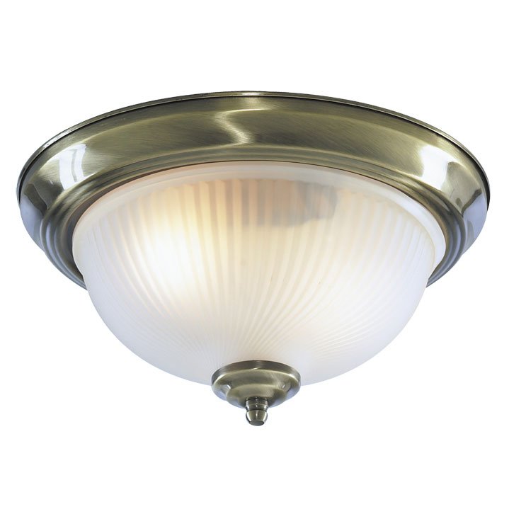 Потолочный светильник Flush Mount Ceiling Light antic milky glass Латунь Античная полированная Молочный в Ульяновске | Loft Concept 