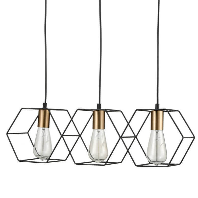 Люстра Loft Wire Cage Pendant 3 Черный в Ульяновске | Loft Concept 